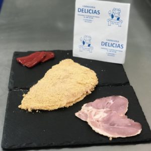 Cachopo lacon queso y pimientos en carniceria delicias